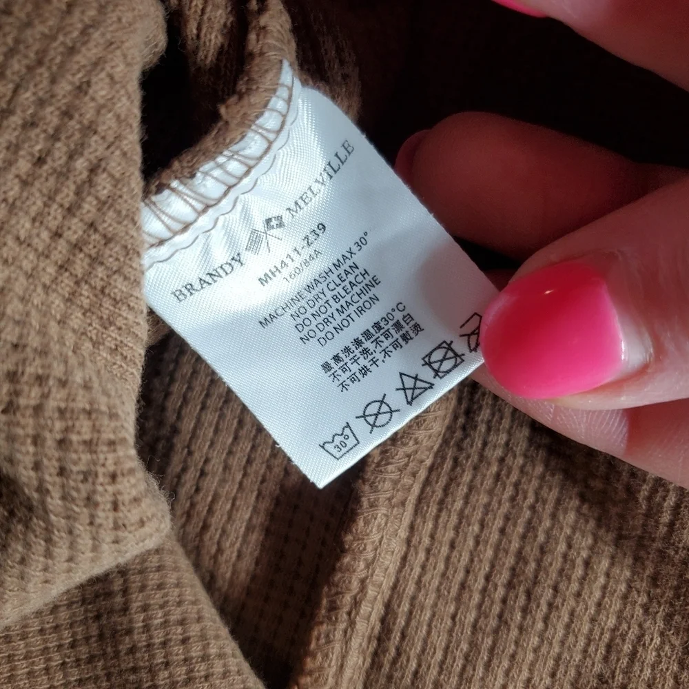 Brandy Melville 100% Cotton Brown Waffle Knit Women's Skirt Size Medium EUC